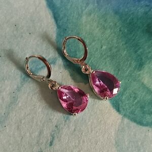 Elegant Pink Teardrop Earrings